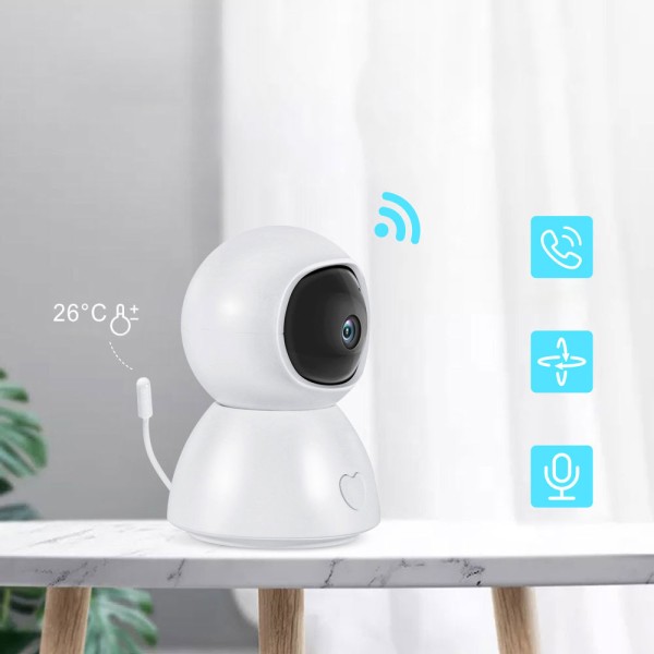 Смарт охранителна камера No brand PST-BM289, Бебефон, 2.0Mp, Вътрешен монтаж, Wi-Fi, Tuya Smart