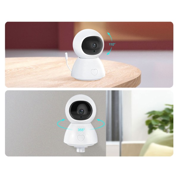 Смарт охранителна камера No brand PST-BM289, Бебефон, 2.0Mp, Вътрешен монтаж, Wi-Fi, Tuya Smart