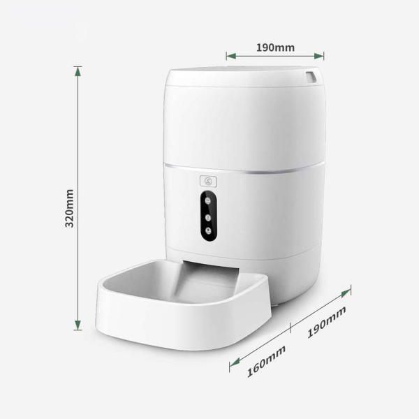 Смарт хранилка No brand PST-FD-BL3, За домашни любимци, Wi-Fi, Tuya Smart, Бял - 91040
