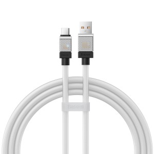 Кабел за данни Baseus CoolPlay, Type-C, 100W, 1.0m, Бял - 40..