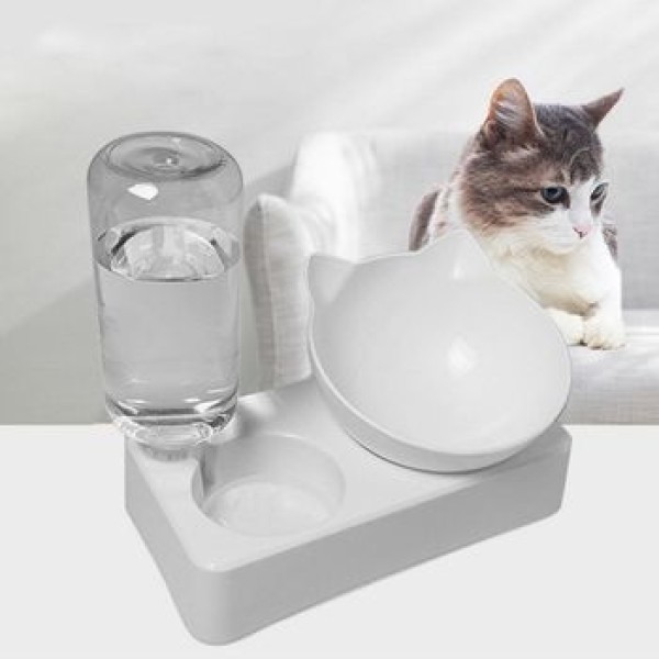 Купа за храна за котки и кучета с поилка за вода