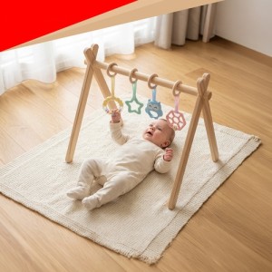 Бебешка гимнастическа играчка Kruzzel, дървена, образователн..