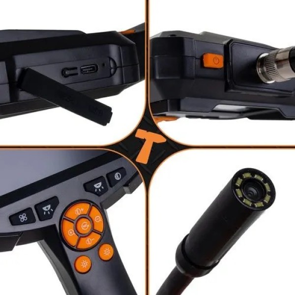 Безжичен ендоскоп с 5 м кабел, Full HD, IP67 и 8 LED инспекционна камера за диагностика