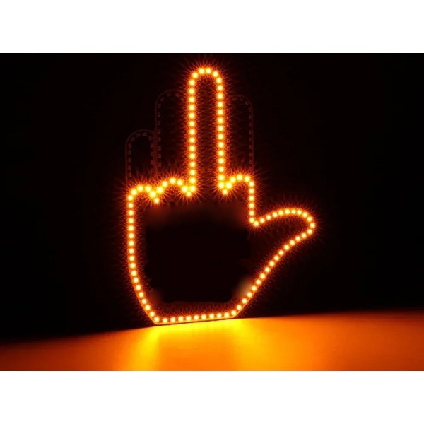 Светеща LED ръка за кола с дистанционно 3 жеста