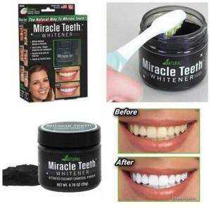 Кокосов въглен за избелване на зъби Miracle Teeth, Natural, ..
