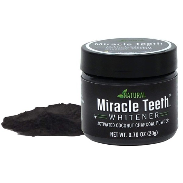 Кокосов въглен за избелване на зъби Miracle Teeth, Natural, 20 грама