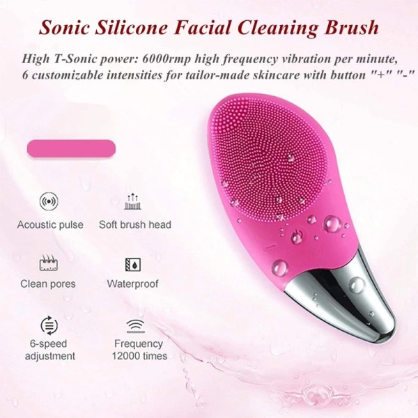 Силиконова четка за почистване на лице масажор SONIC FACIAL BRUSH