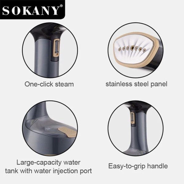 Компактна парна преносима ютия Sokany 1470W автоматично изключване