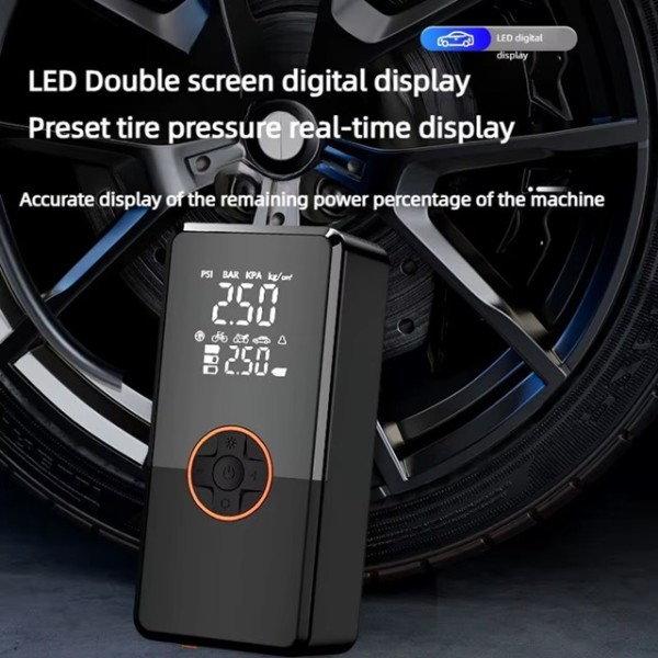 Преносим стартер компресор LED лампа 4в1 помпене 150 PSI