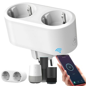 Умен двоен контакт с Wi-Fi, интелигентен таймер 16a, приложе..