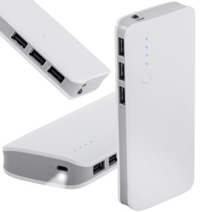 Външна батерия 10000mah с 3 USB, LED фенерче