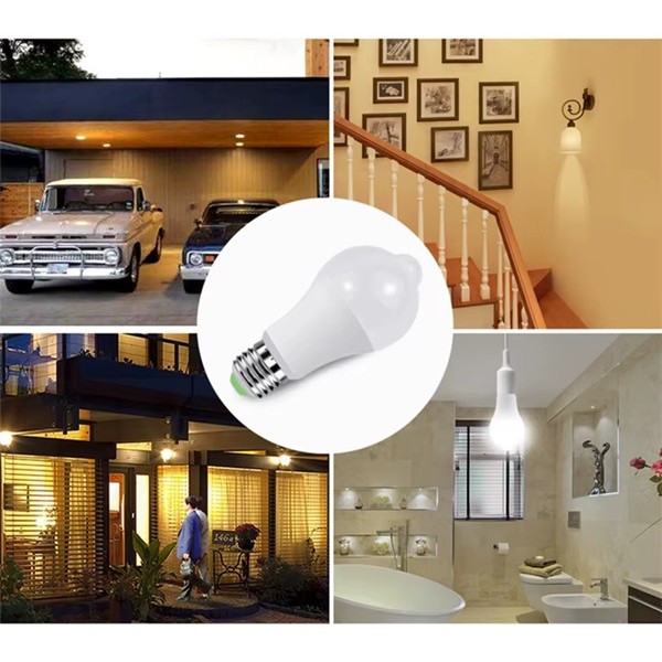 LED крушка със сензор за движение, 12W енергоспестяваща крушка, крушка със светлинен сензор