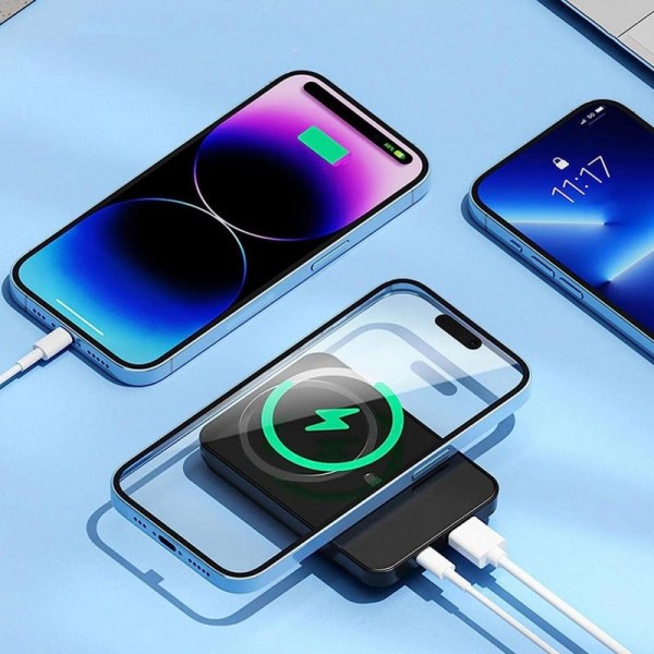 Външна батерия 5000 mAh 22.5W Безжична Черна