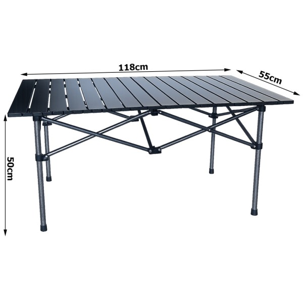 Сгъваема рибарска маса за балкони, къмпинг и тераси 118 x 55 см