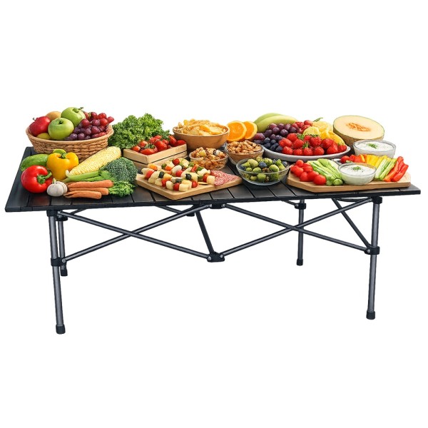 Сгъваема рибарска маса за балкони, къмпинг и тераси 118 x 55 см
