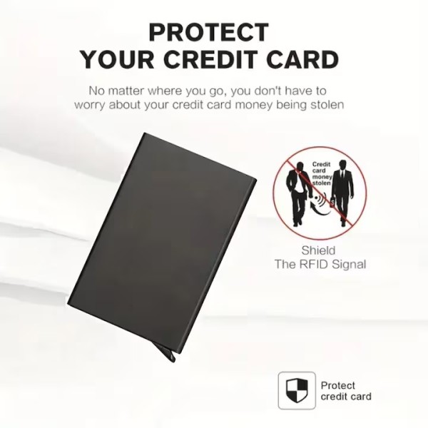 Картодържател с RFID защита за безконтактни карти - алуминиев