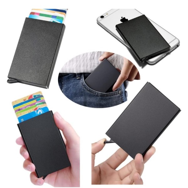 Картодържател с RFID защита за безконтактни карти - алуминиев