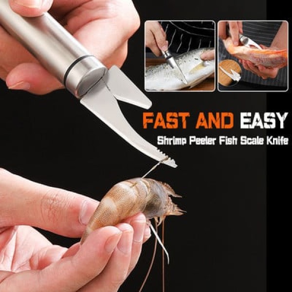Нож за чистене на скариди, белачка на черупки и чревните нишки