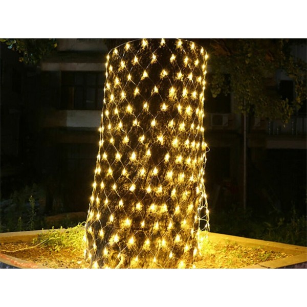 LED светеща мрежеста завеса 100 LED коледни лампички 1х2м