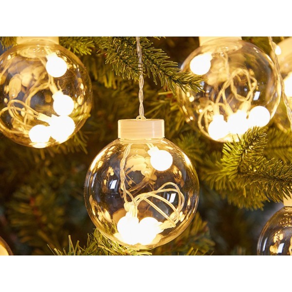 Светлинен коледен гирлянд топки 138 LED топъл цвят