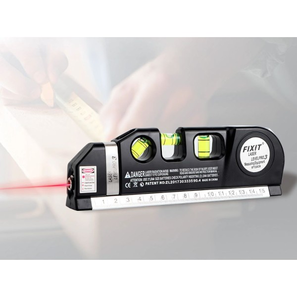 Прецизен лазерен нивелир с 2,5 м ролетка, лазер, 3 LED режима, USB