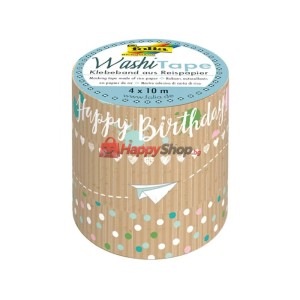 Tиксо WASHI TAPE, крафт хартия, Рожден ден II