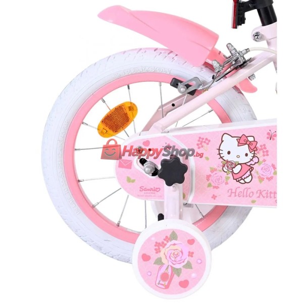 Детски велосипед с помощни колела, Hello Kitty, 14 инча