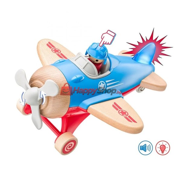 Дървен самолет със звук и светлина