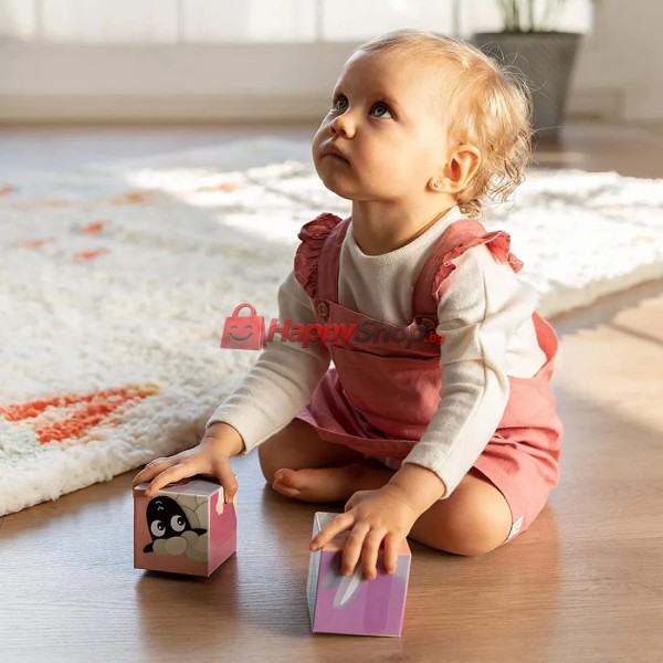 Детски картонени кубчета, 4 броя, Ферма