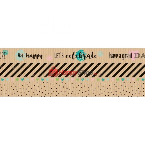 Tиксо WASHI TAPE, крафт хартия, Рожден ден I