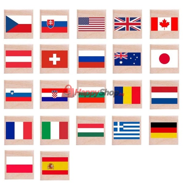 Дървена мемо игра, Знамена