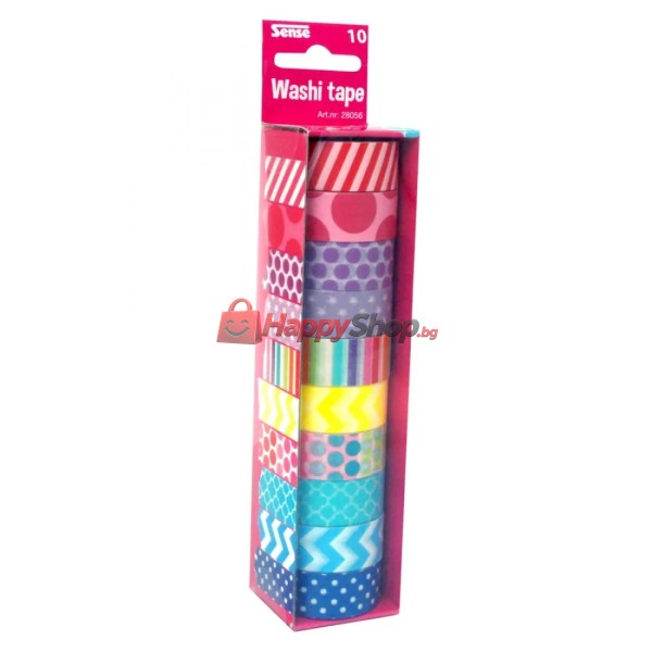 Декоративно тиксо - WASHI TAPE - комплект 10 бр.
