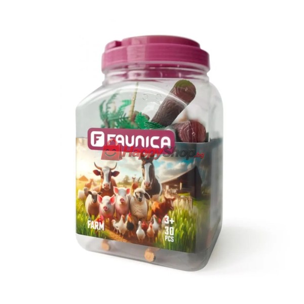 Животните от фермата - фигурки за игра в кофа, 30 части