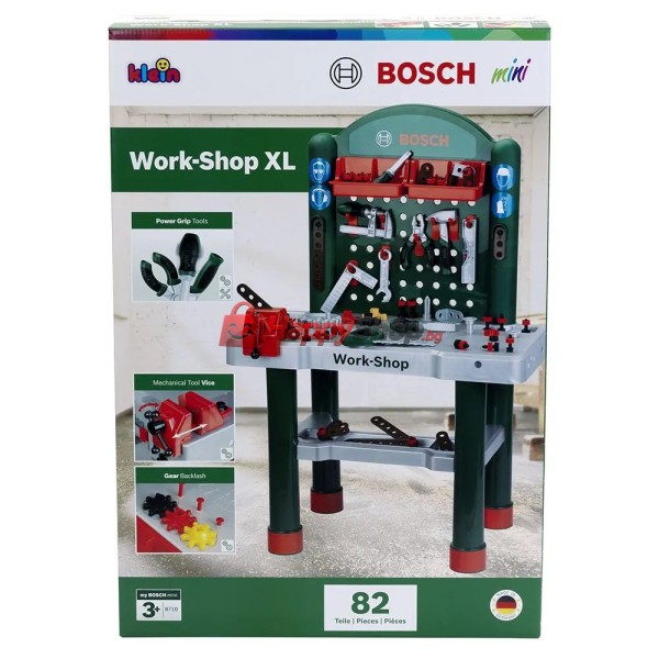 Голяма детска работилница Bosch с 82 аксесоара