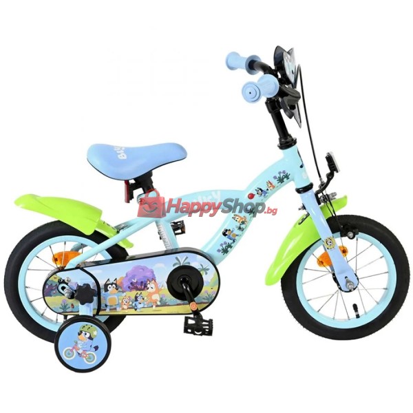Детски велосипед с помощни колела, Bluey,12 инча