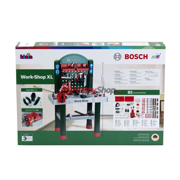 Голяма детска работилница Bosch с 82 аксесоара