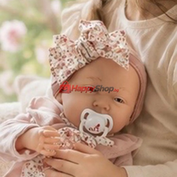 Кукла Мати с розово гащеризонче и залъгалка, 40 см