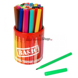 Флумастeри BASIC с моливник - 42 бр.