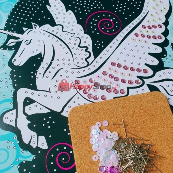 Изкуство с пайети, CRAFT TEEN, Летящ еднорог