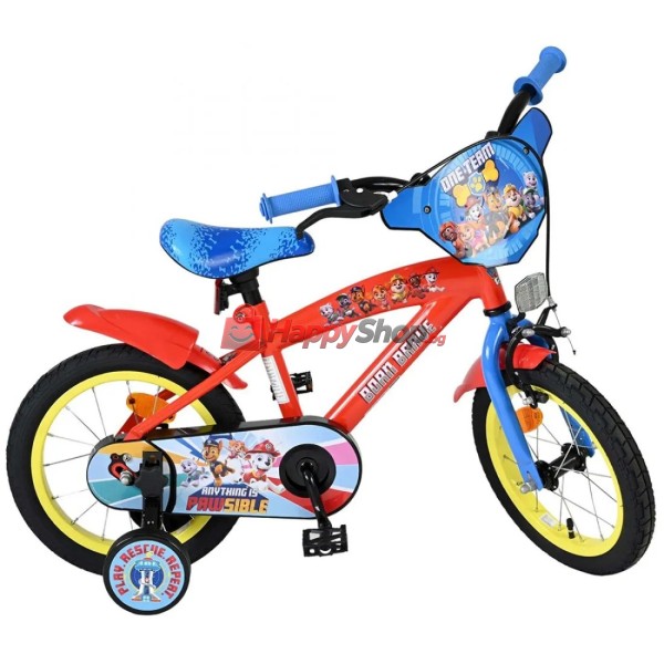 Детски велосипед с помощни колела, Paw Patrol, 14 инча, Момчета