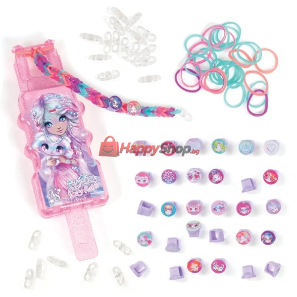 Комплект за плетене на гривни с мъниста и ластици, Rainbow Loom