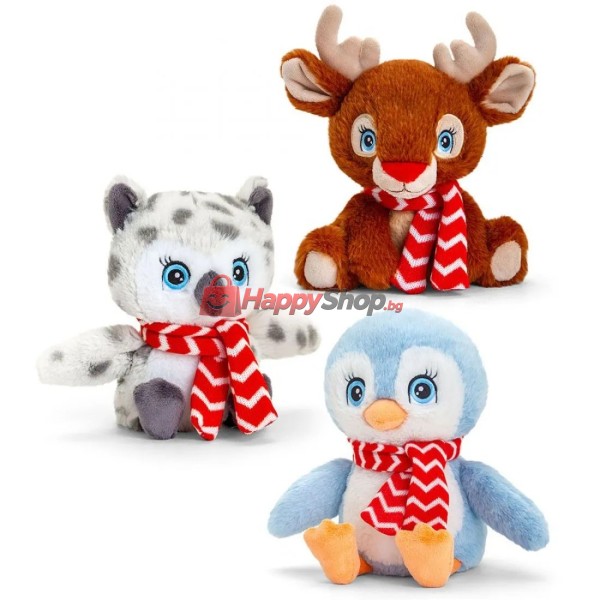 Keeleco Adoptable World, Коледни животни със шалче,  16 см (3)