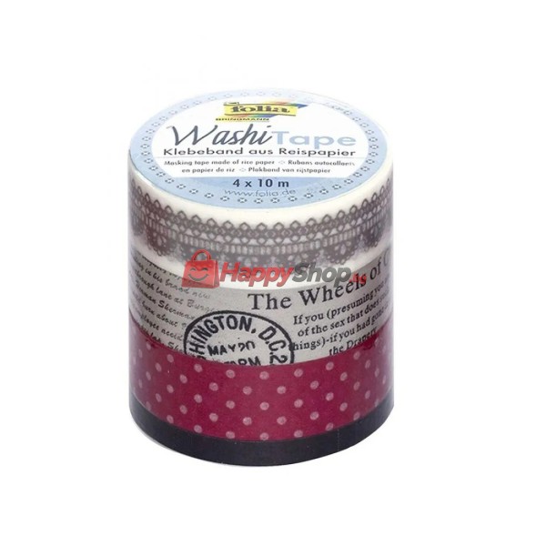 Комплект лепенки за декорации, WASHI TAPE, Vintage, 3 бр.