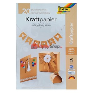 Комплект крафт картон и крафт хартия, 120/230 g/m²,  А4, асо..