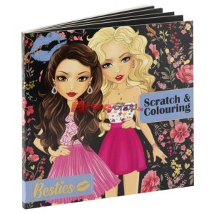 Скреч изкуство и книжка за оцветяване, 20x20 см, 12 стр