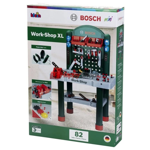 Голяма детска работилница Bosch с 82 аксесоара