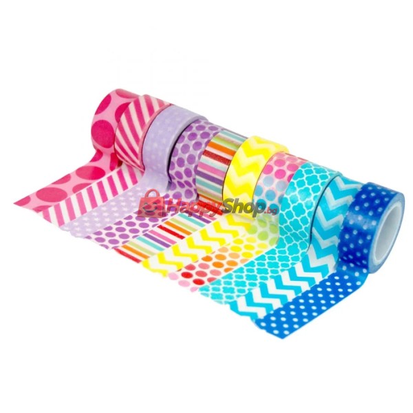 Декоративно тиксо - WASHI TAPE - комплект 10 бр.