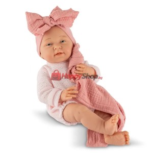 Кукла бебе Мати с розово плетено гащеризонче и одеялце., 40 ..