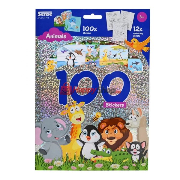 Книжка със 100 холограмни стикера, Сладки животни