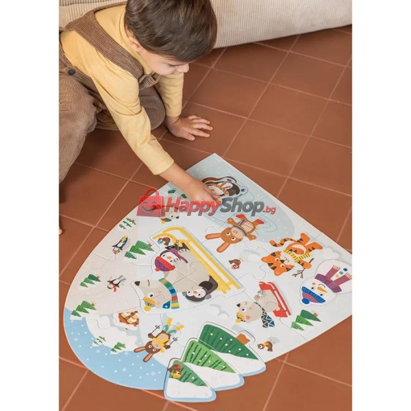 Пъзел, 18 XXL части, Зимни игри